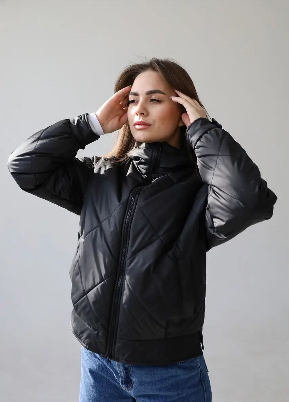 Чорна демісезонна осіння жіноча куртка SK