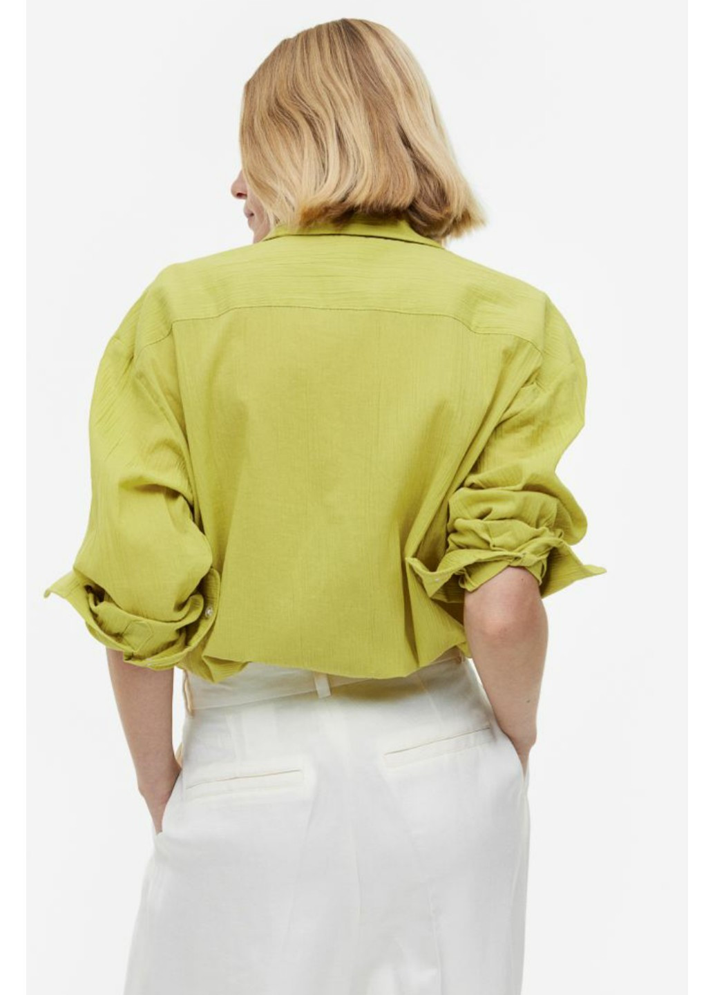 Жіноча сорочка оверсайз Н&М (55969) XS Світло-зелена H&M (259637704)