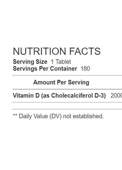 Vitamin D3 2000 IU 180 Tabs GNC (256721429)