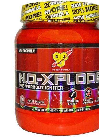 N.O.-Xplode Pre-Workout Igniter 1100 g /60 servings/ Fruit Punch BSN (256725017)