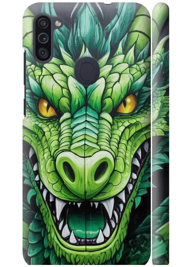 3D пластиковий матовий чохол 'Зелений дракон' для Endorphone Samsung Galaxy A11 A115F (275459944)