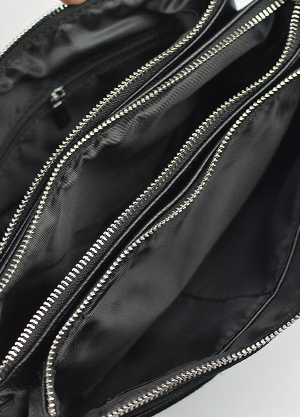 Замшевая женская черная сумка клатч на три отделения No Brand (275335127)