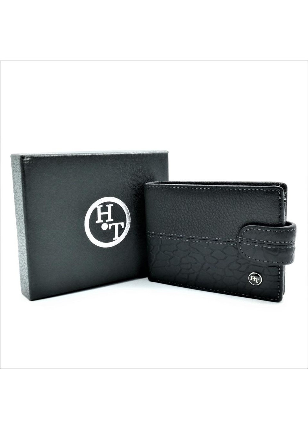 Чоловічий шкіряний гаманець 11 х 8,5 х 2,5 см Чорний wtro-168-L42ND Weatro (272596068)
