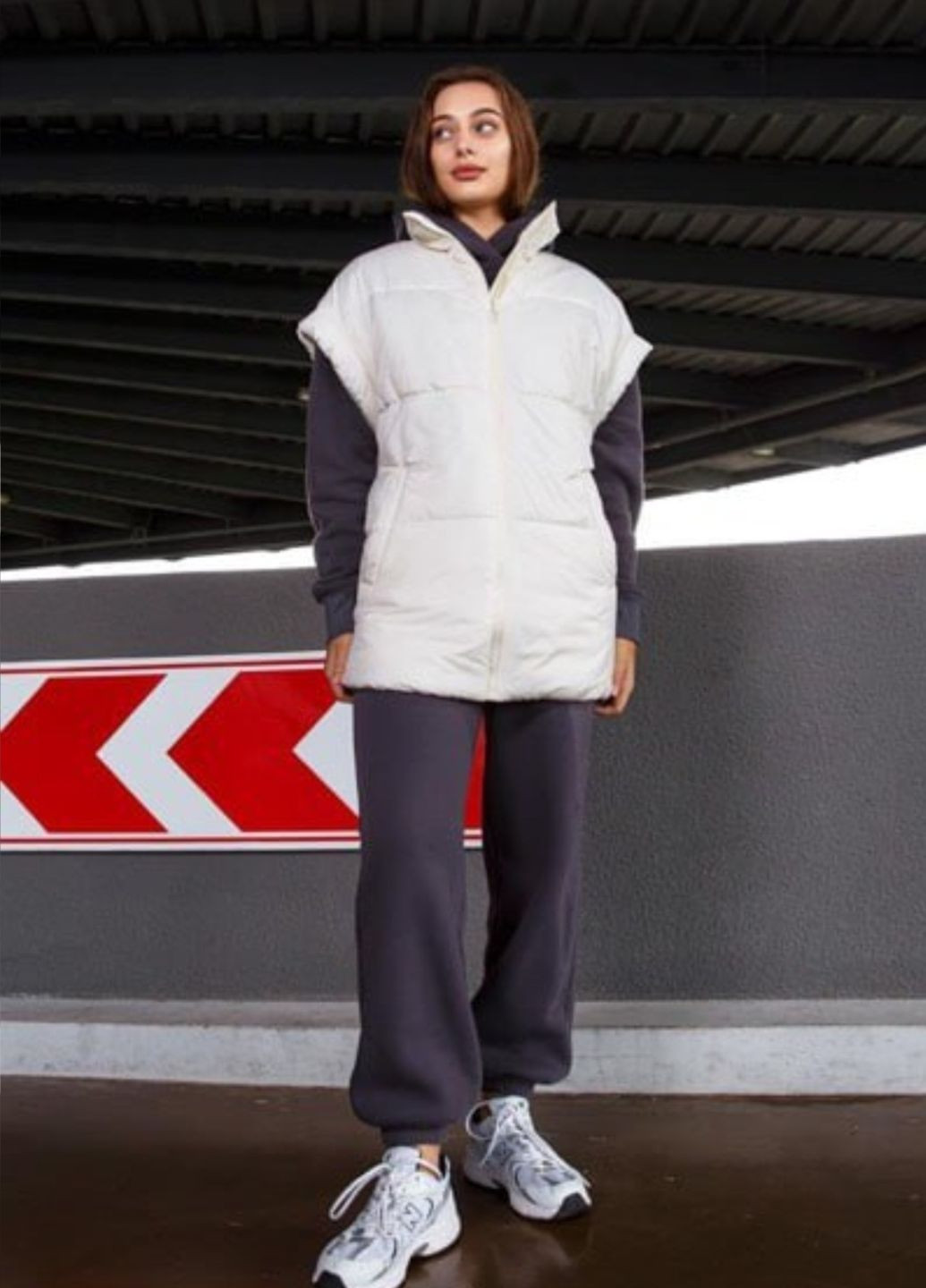 Стеганый женский жилет оверсайз под пояс осень демисезон itelle ОВЕРСАЙЗ (264660558)