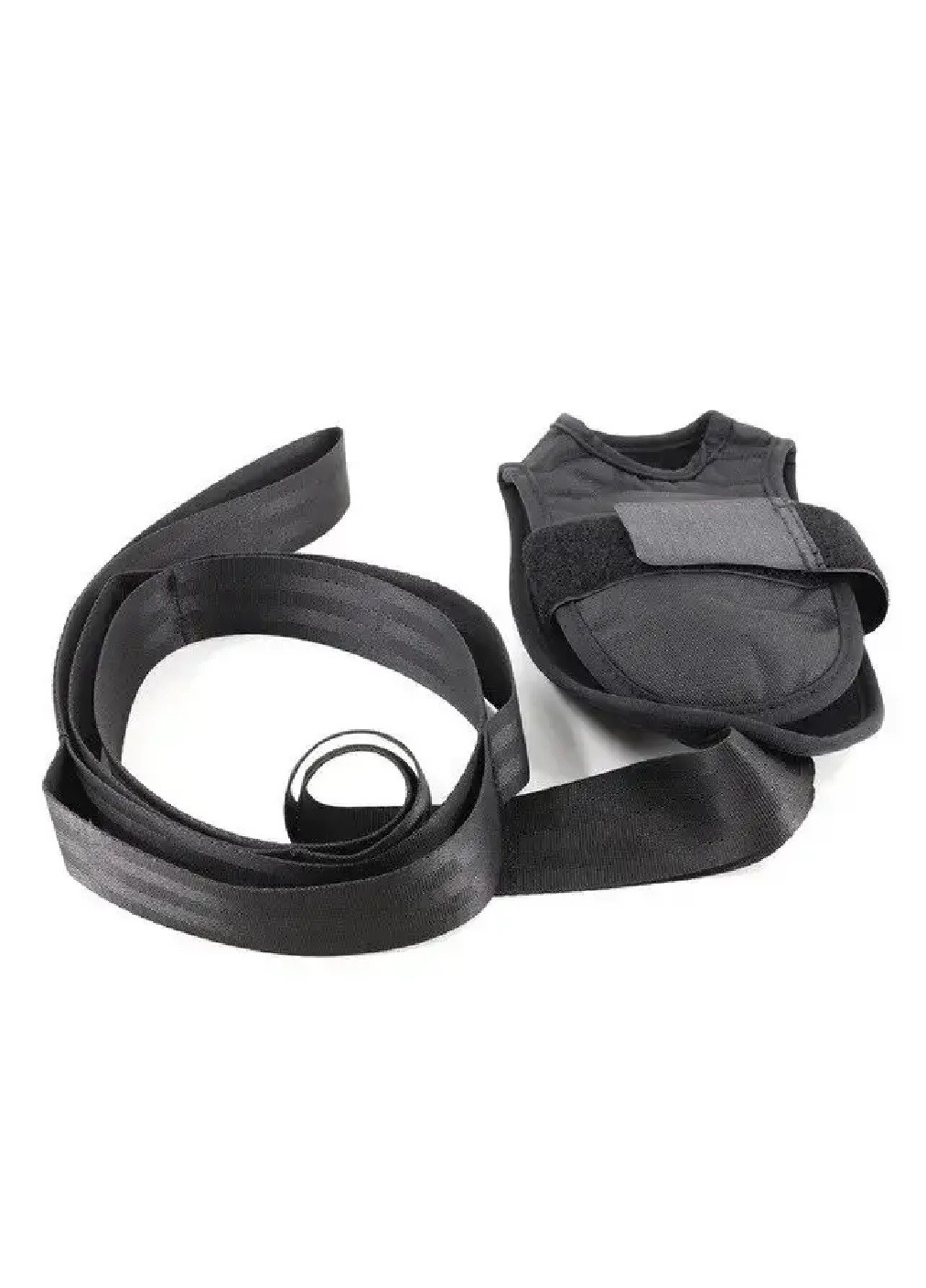 Ремінь гумка тренажер еспандер для розтяжки 8 петель із фіксатором для стопи для йоги танців розтяжки (474459-Prob) Чорний Unbranded (258512645)