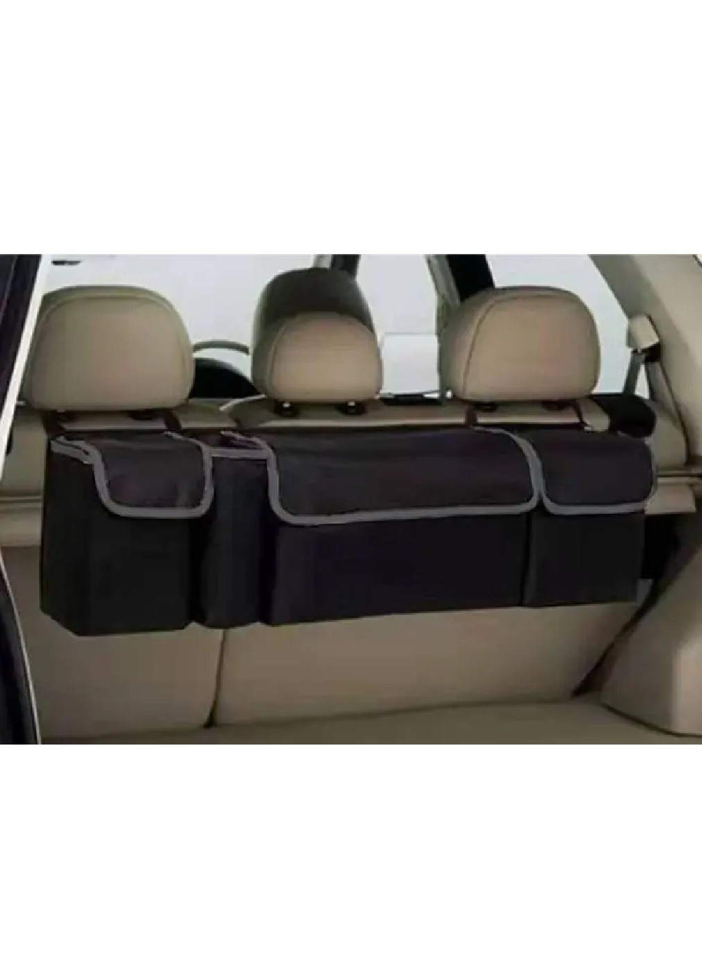 Автомобільний підвісний компактний органайзер на спинку сидіння для багажника 90х25 см (474967-Prob) Темно-сіра окантовка Unbranded (260517424)