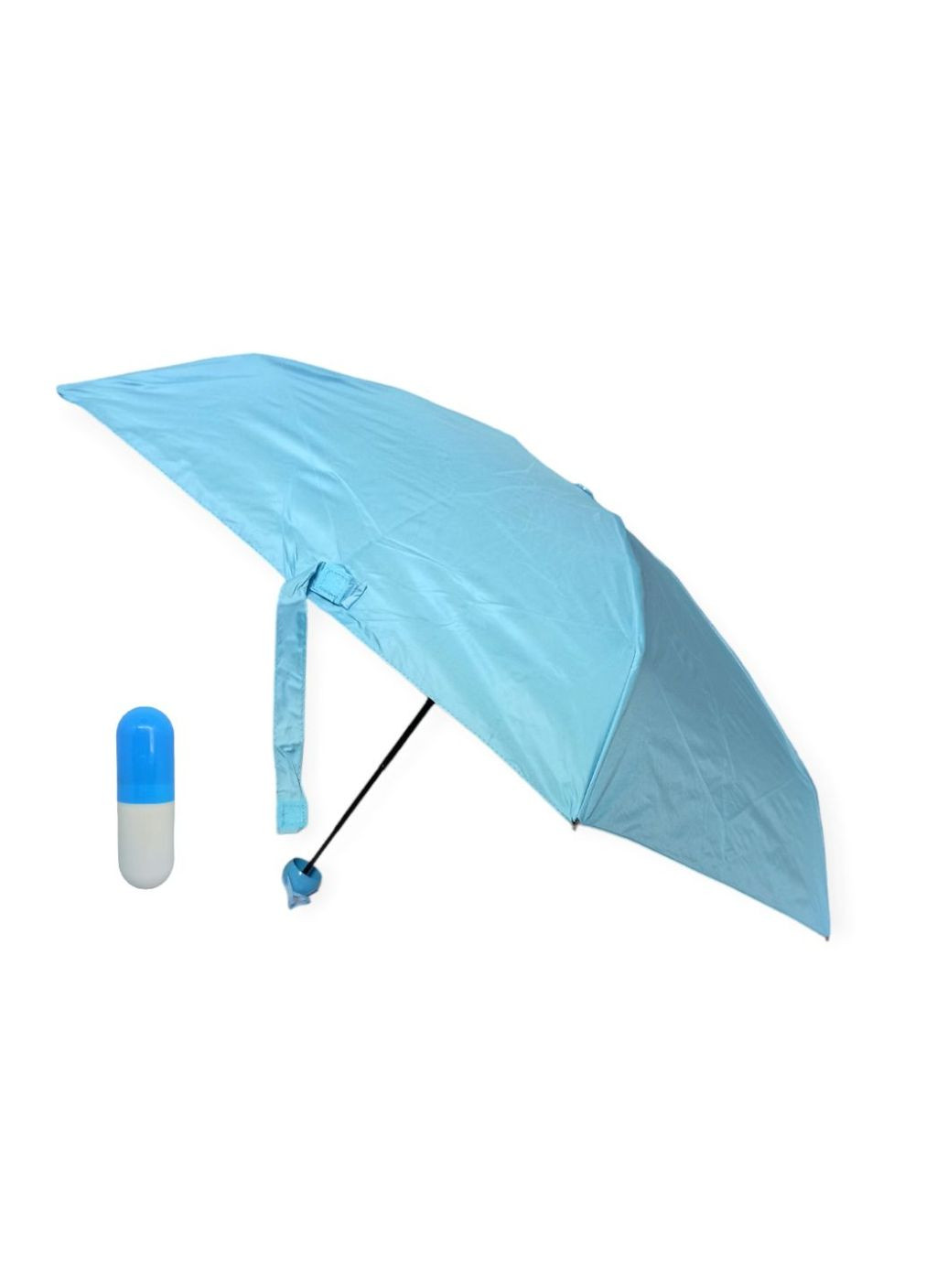 Зонт в капсуле футляре раскладной 90 х 90 х 50 см женский голубой мини карманный зонтик No Brand (270016427)