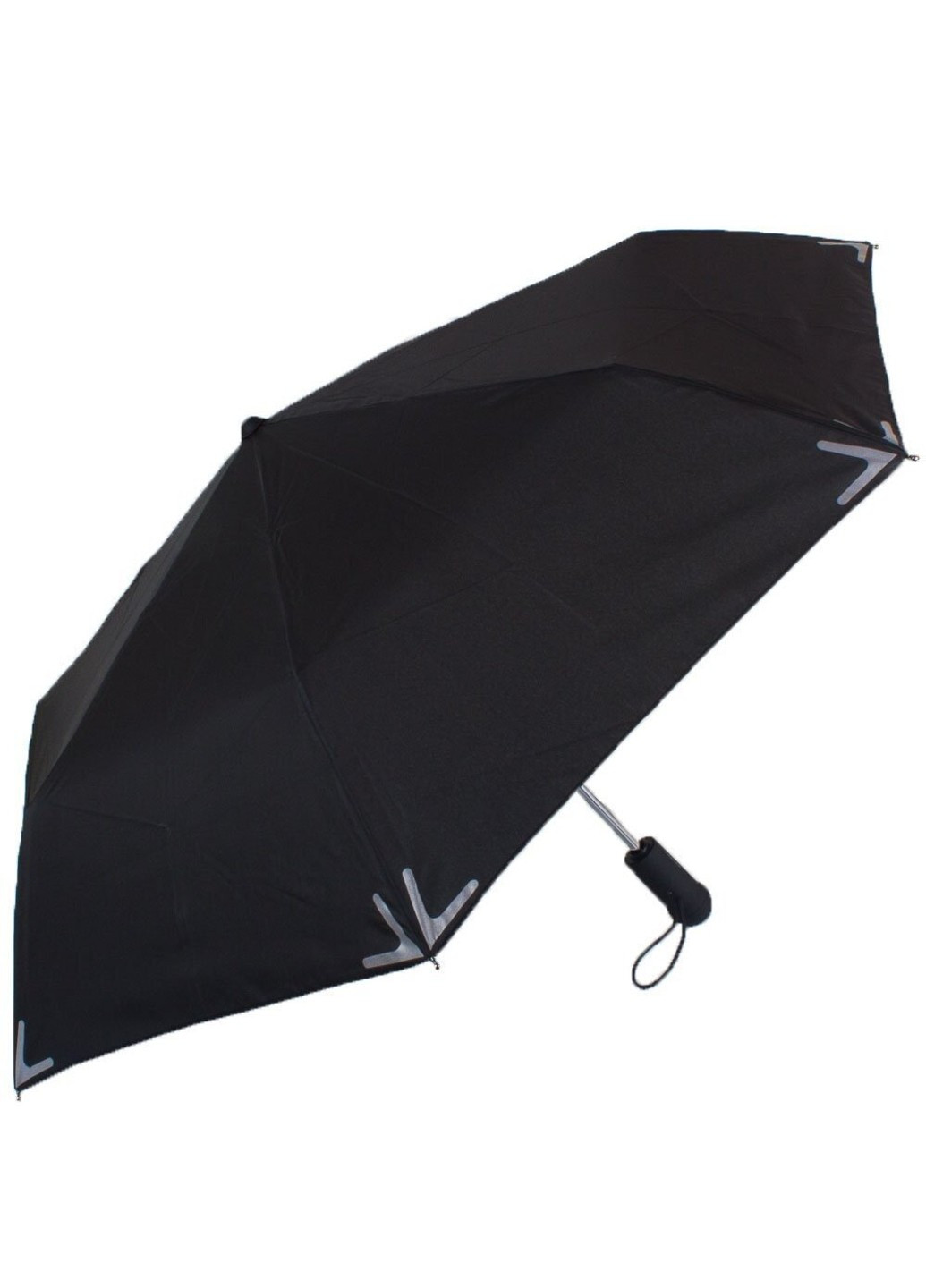 Мужской автоматический зонт с фонариком и светоотражающими вставками 5471-black FARE (262976061)