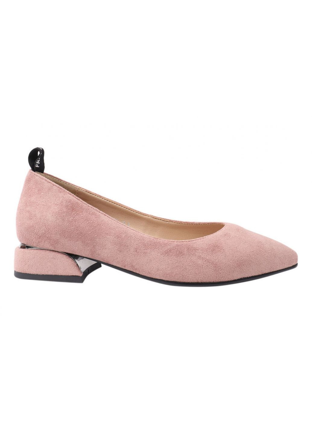 Туфли женские из эко замши, на низком ходу, розовые, LIICI