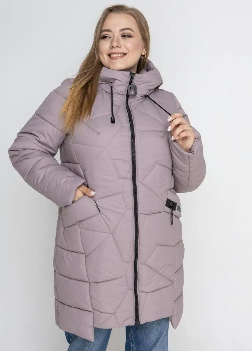 Пудрова зимня зимова жіноча куртка великого розміру SK