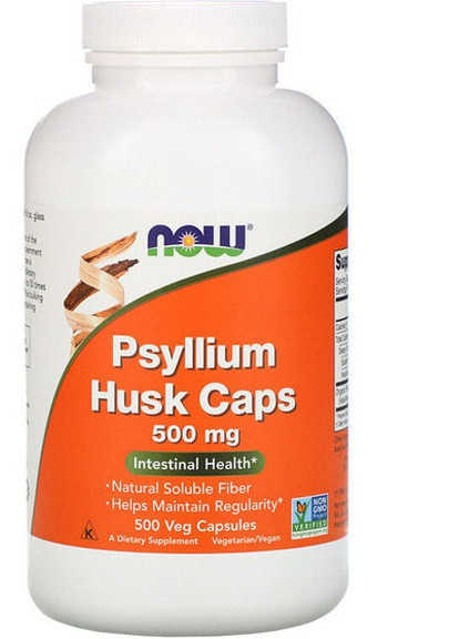 Psyllium Husk Cap 500 mg 500 Veg Caps NOW-05972 Now Foods (258499055)