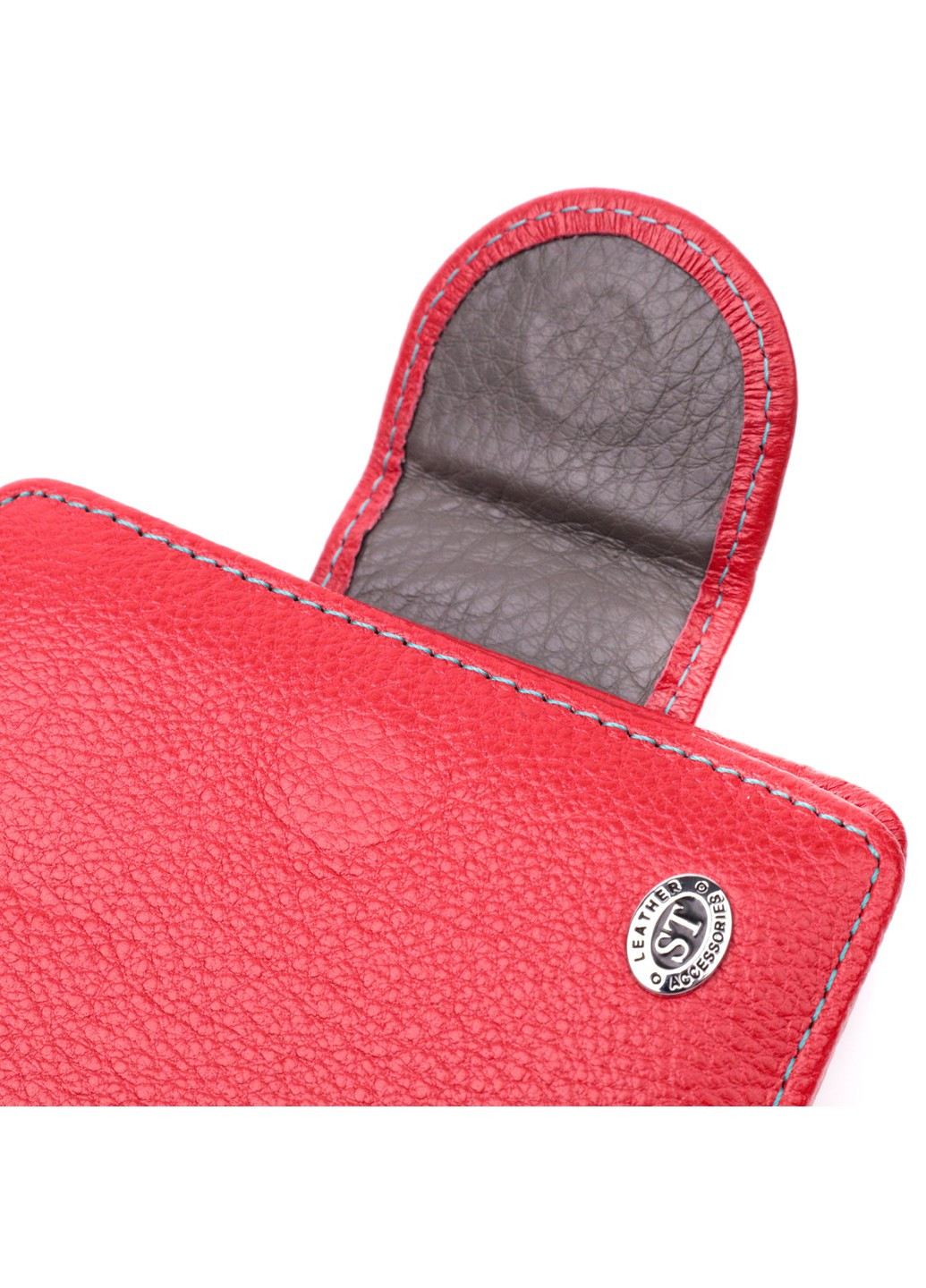 Шкіряний яскравий гаманець з монетницею 19453 Червоний st leather (277980582)