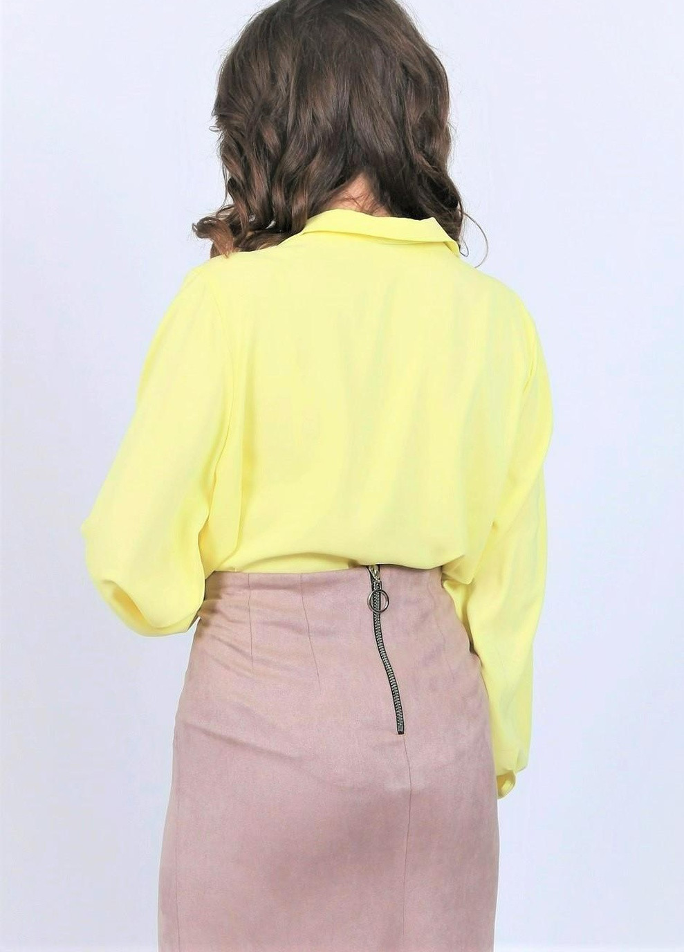 Жёлтая блузка женская 052 однотонный софт желтая Актуаль