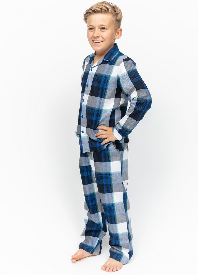 Синяя зимняя пижама для мальчика 6951 кофта + брюки Cyberjammies Aldrin