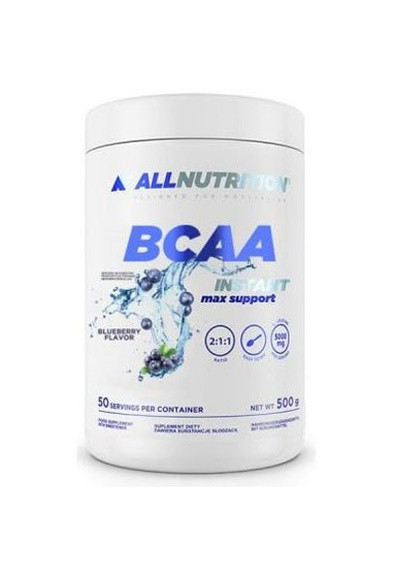 All Nutrition BCAA Max Support Instant 500 g /50 servings/ Blueberry Allnutrition (256724582)