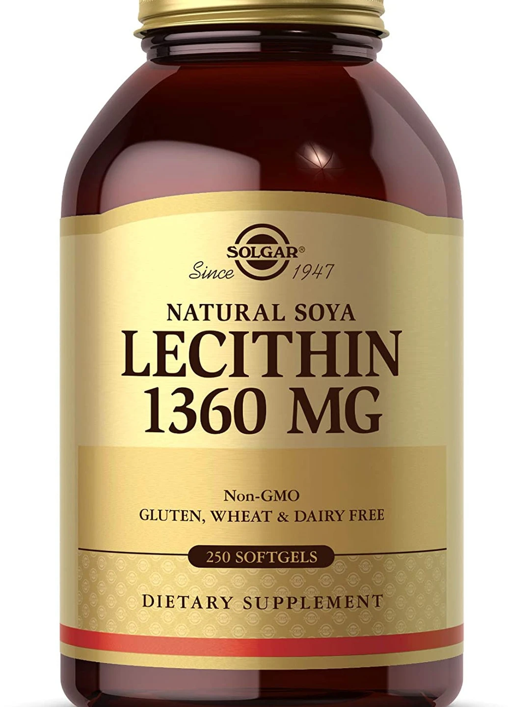 Лецитин Lecithin 1360 mg natural soya 250 softgels Solgar (256979531)