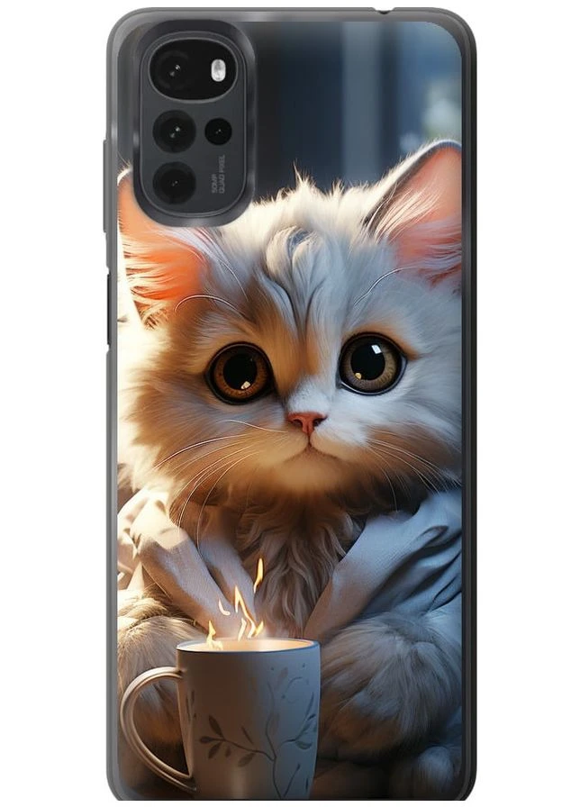 Силиконовый чехол 'White cat' для Endorphone Motorola G22 (265393186)
