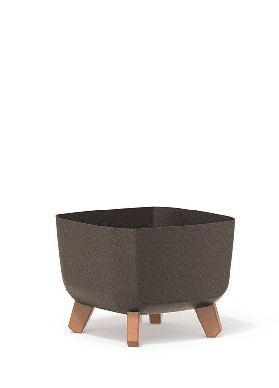 Горшок для цветов GRACIA SQUARE ECO WOOD 29х29х22см квадратный на ножках кофейный (70009-4625) Prosperplast (263945474)
