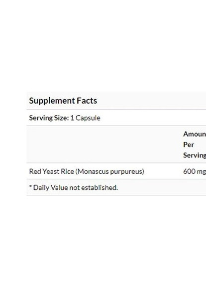 Red Yeast Rice 600 mg 120 Veg Caps Bluebonnet Nutrition (256723233)