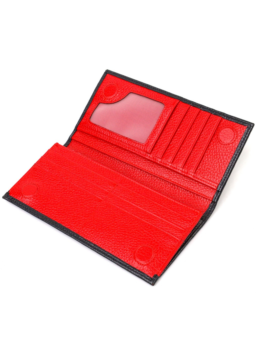 Вертикальний гаманець унісекс із натуральної шкіри 21897 Чорний Canpellini (259873912)