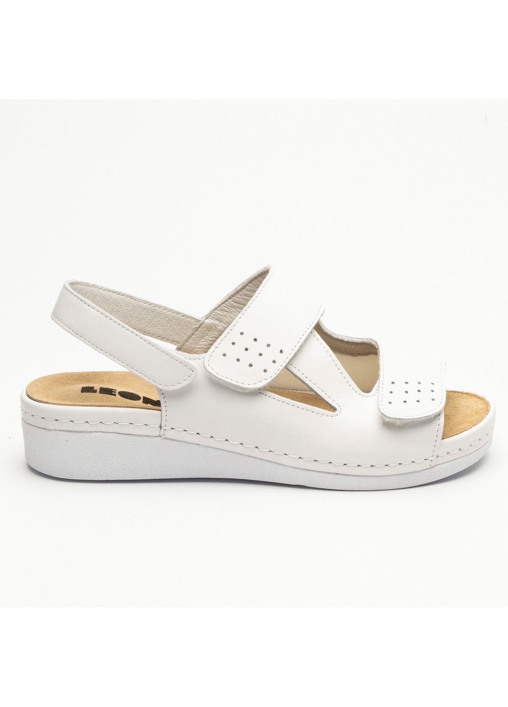 сандалии женские кожаные nora iii, white Leon