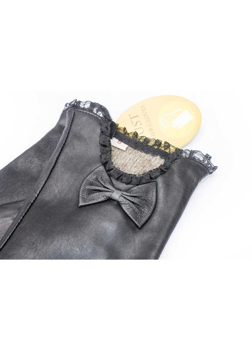 Жіночі чорні рукавички зі шкіри ягняти L Shust Gloves (266142942)