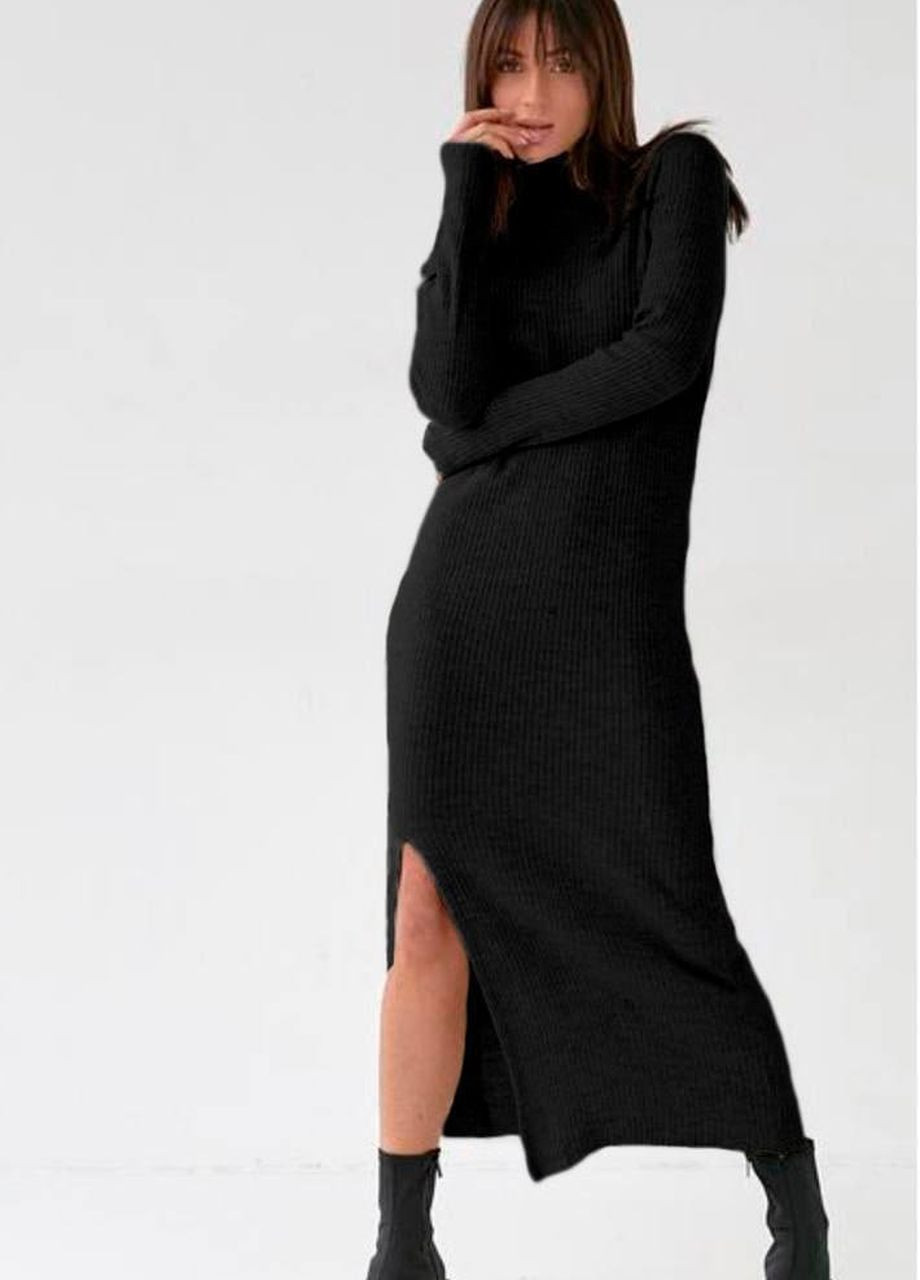 Чорна повсякденний сукня сукня-водолазка Garna однотонна