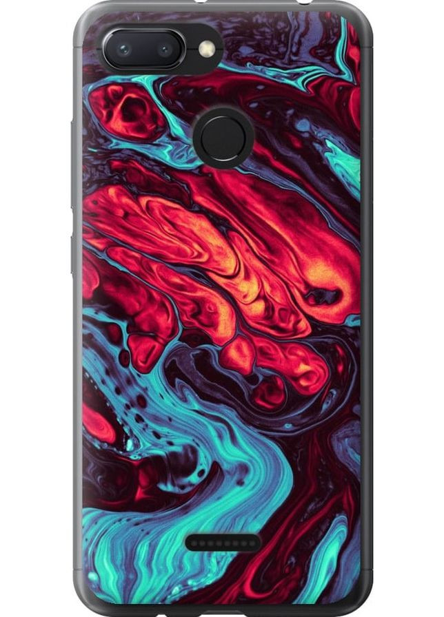Силіконовий чохол 'Синя червона абстакція' для Endorphone Xiaomi Redmi 6 (276316705)