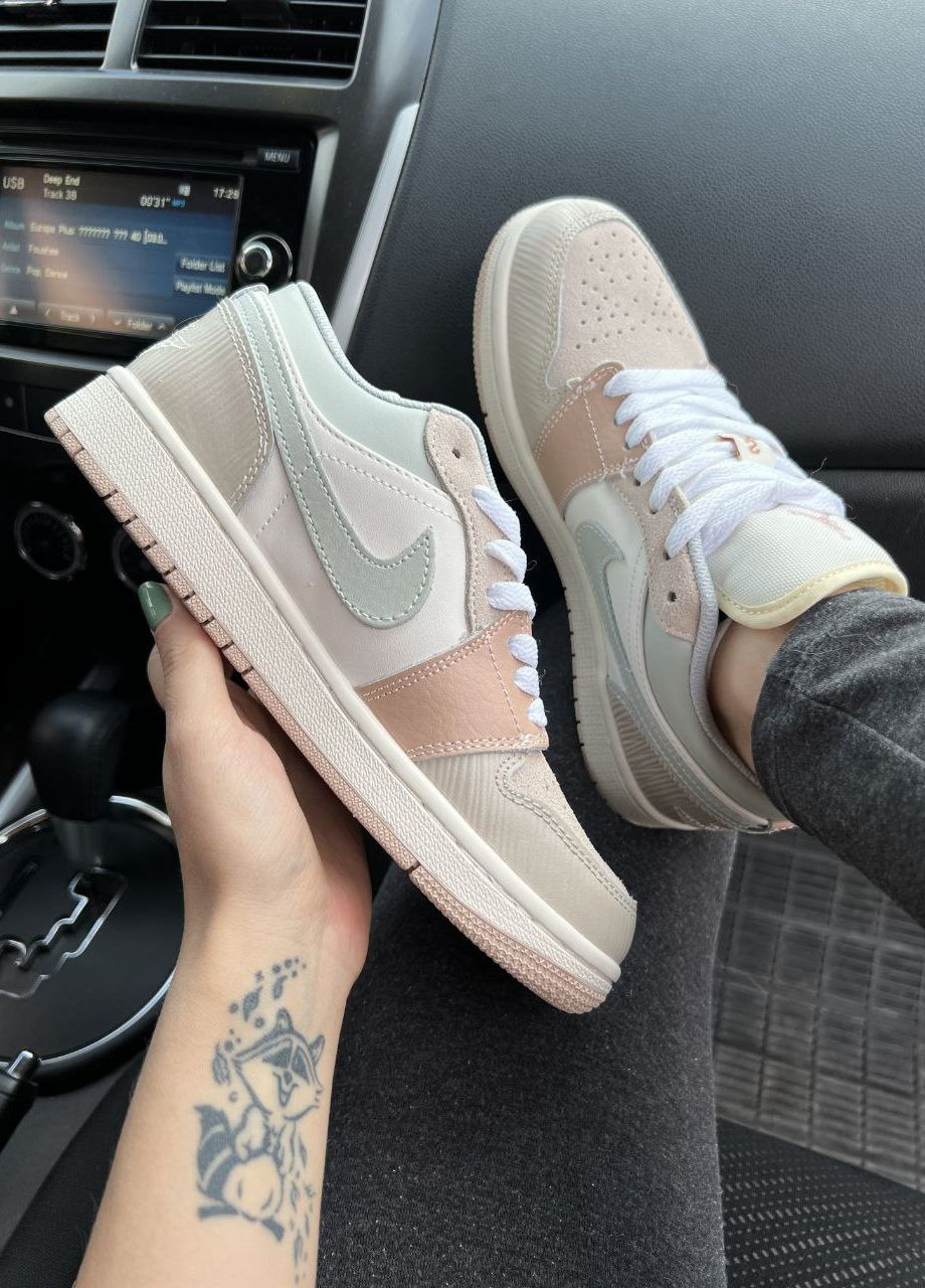 Кросівки репліка Jordan Low Beige Vakko бежеві демісезони (265309764)