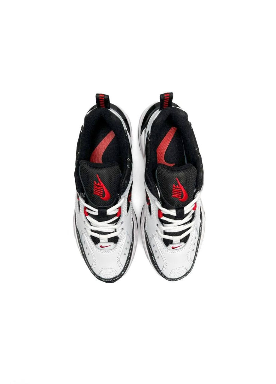Белые демисезонные кроссовки женские, вьетнам Nike M2K Tekno Premium Black Red White