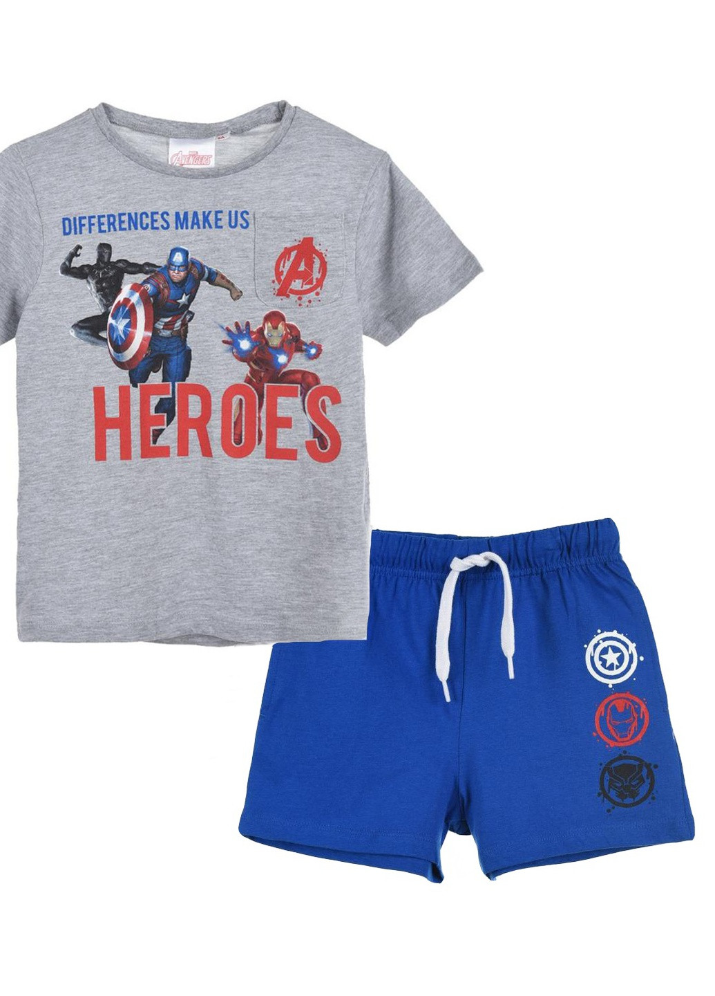 Синий комплект (футболка, шорты) avengers (мстители) ue10682 Disney
