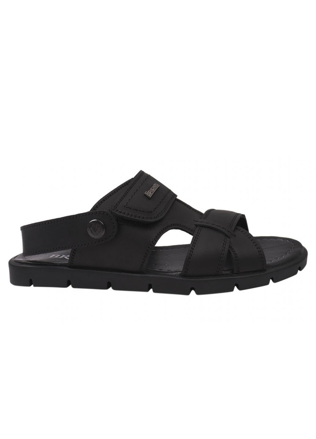 босоножки мужские из натуральной кожи, на низком ходу, с открытой пятой, цвет черный, Brionis