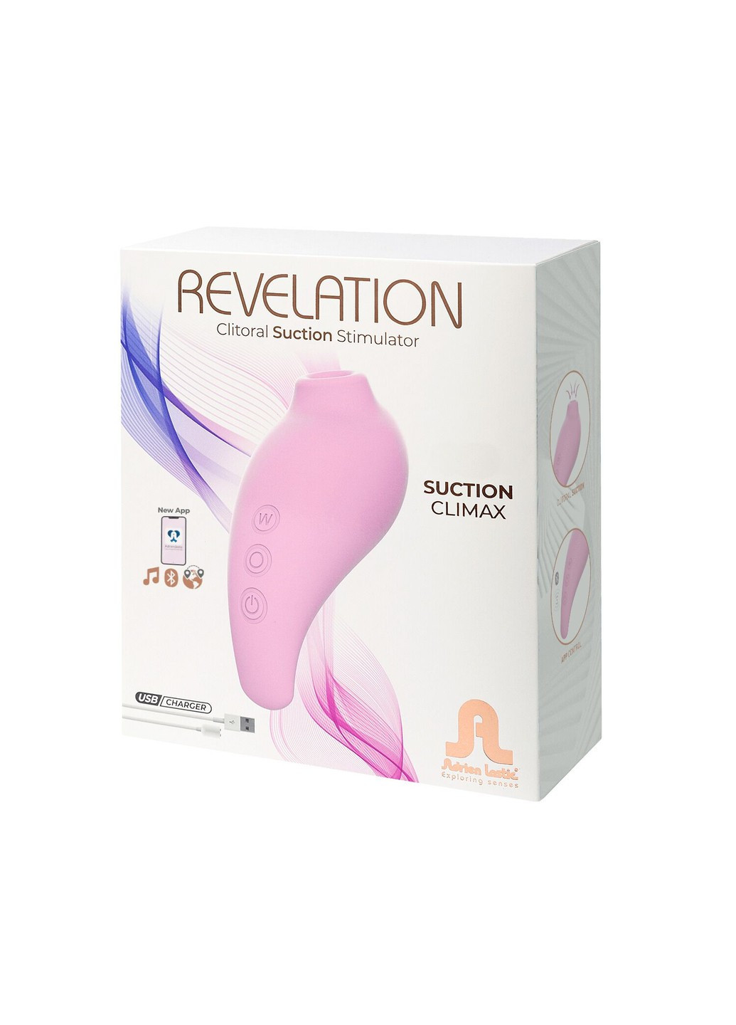 Вакуумный смарт-стимулятор Revelation Pink, режим Boost, управление через приложение Adrien Lastic (277236784)