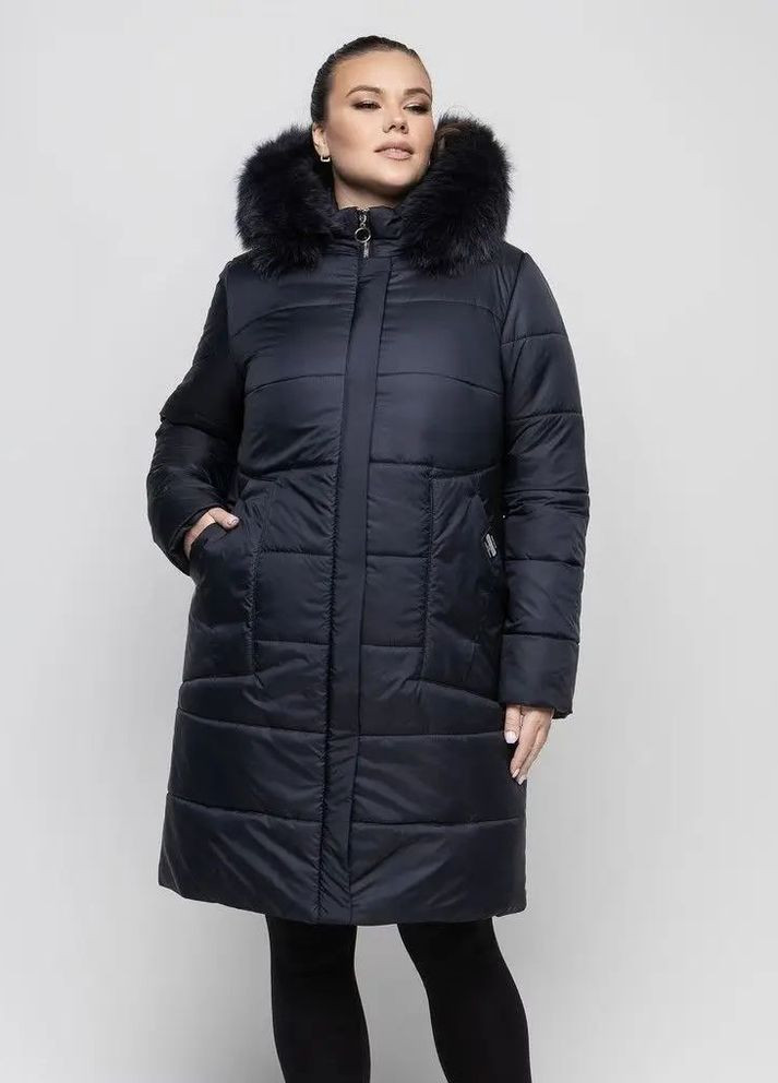Синя зимня зимова куртка жіноча великого розміру SK