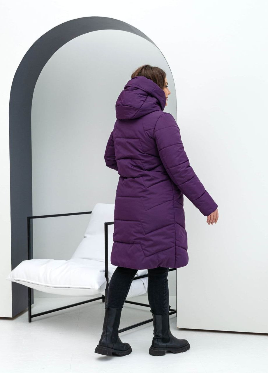 Сиреневая зимняя женская зимняя куртка большого размера SK