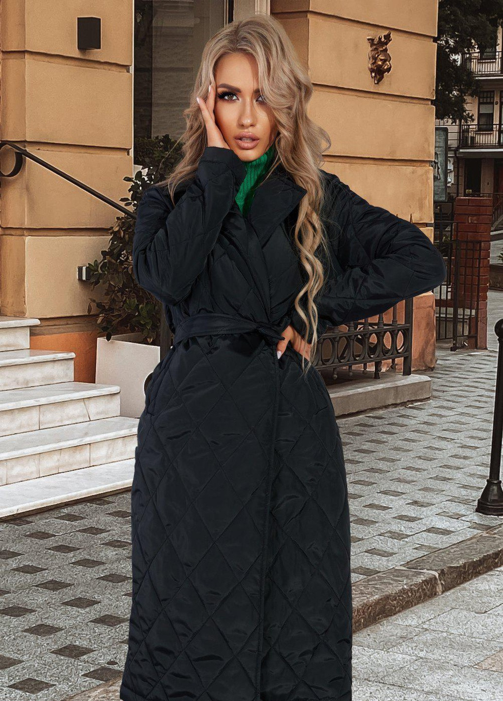 Черный Жіночий верхній одяг Модне пальто із плащівки (4996) Lemanta
