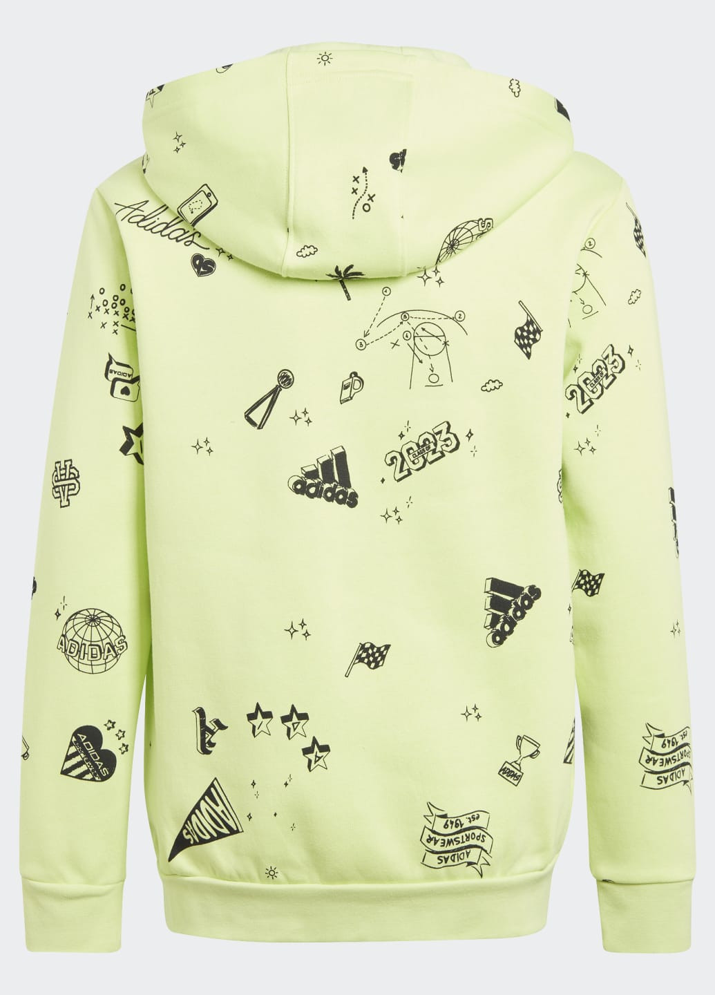 Худи Brand Love Allover Print Full-Zip Kids adidas (266785145)