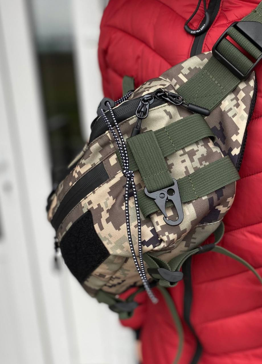 Чоловічі тактичні сумки бананка піксель нагрудна поясна містка Tactic No Brand (258653127)