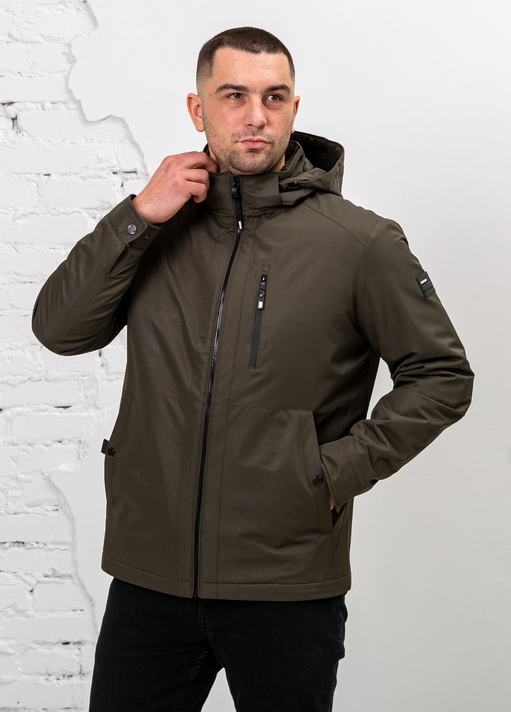 Оливкова (хакі) демісезонна демісезонна куртка чоловіча великого розміру бренд vavalon SK