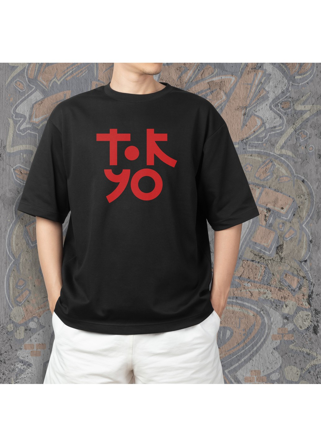 Черная футболка с принтом - tokyo No Brand