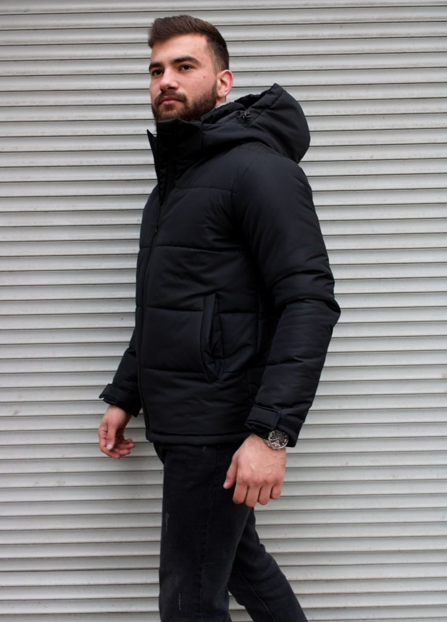 Черная демисезонная утепленная куртка на осень-теплую зиму Vakko