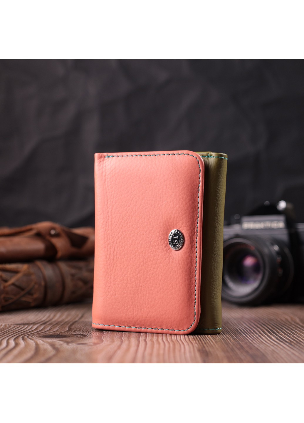 Гаманець для стильних дівчат із натуральної шкіри 22494 Різнокольоровий st leather (278001150)