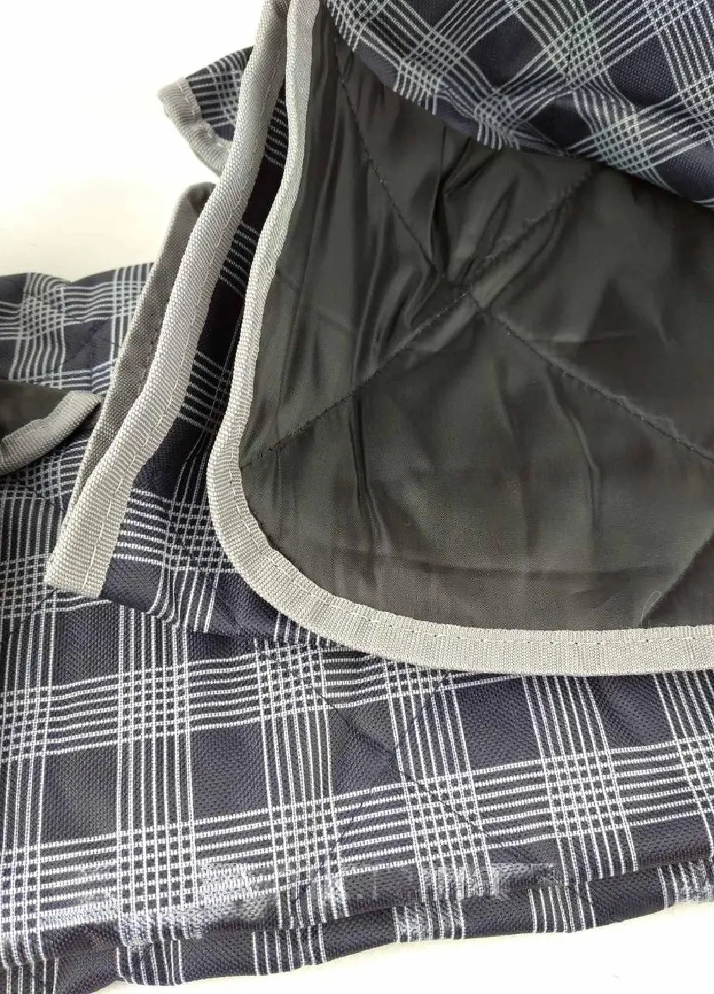 Накидка чехол подстилка на заднее сидение авто для перевозки животных собак кошек 137х126 см (474215-Prob) Синяя в клетку Unbranded (257626936)