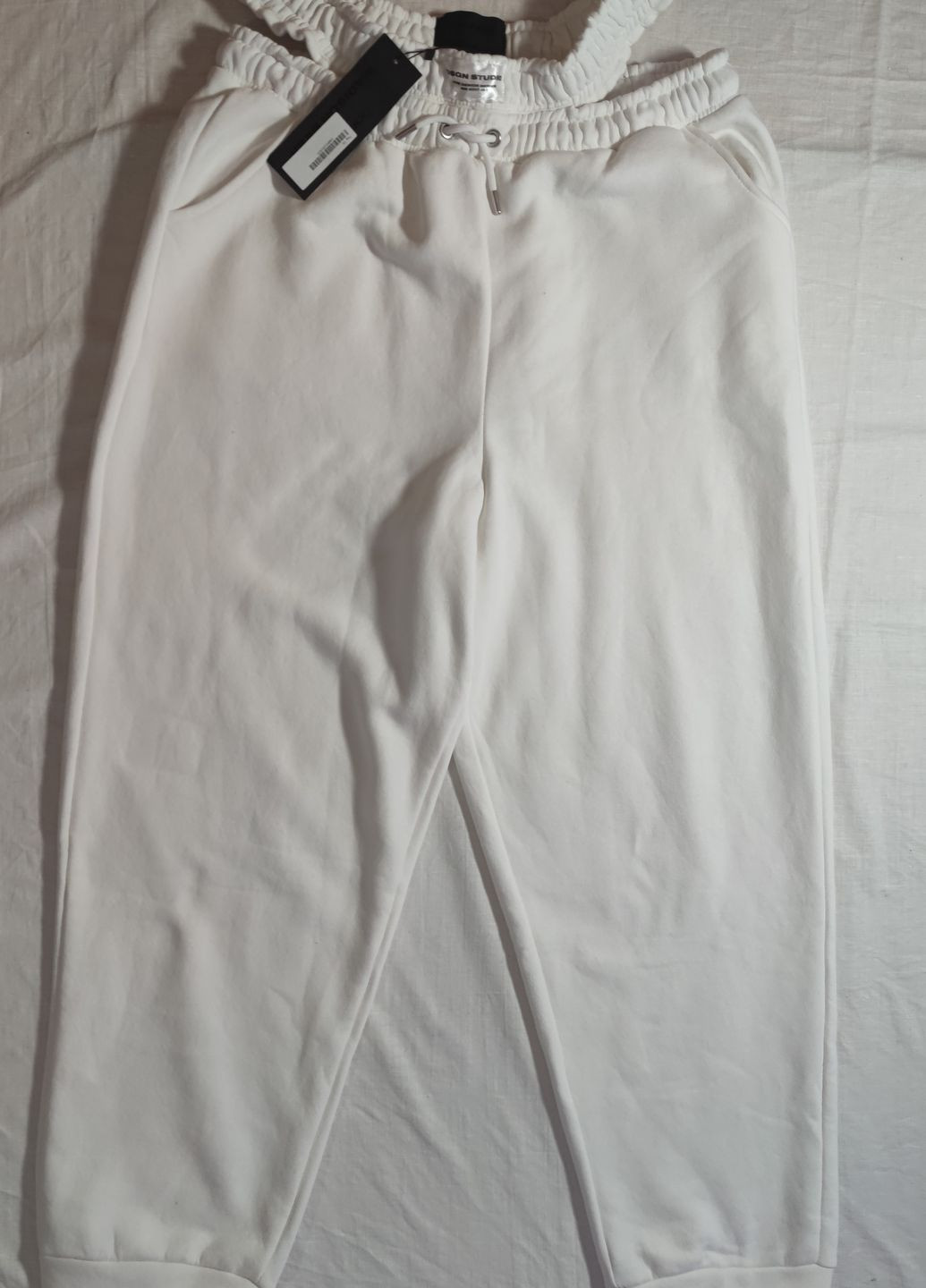Женские брюки с высокой посадкой, размер l, белый Boohoo (278260621)