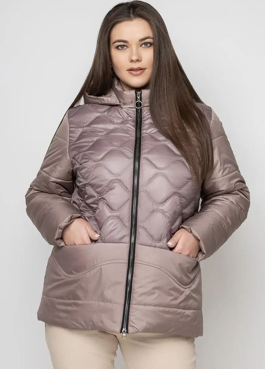 Пудрова демісезонна жіноча демісезонна куртка великого розміру SK