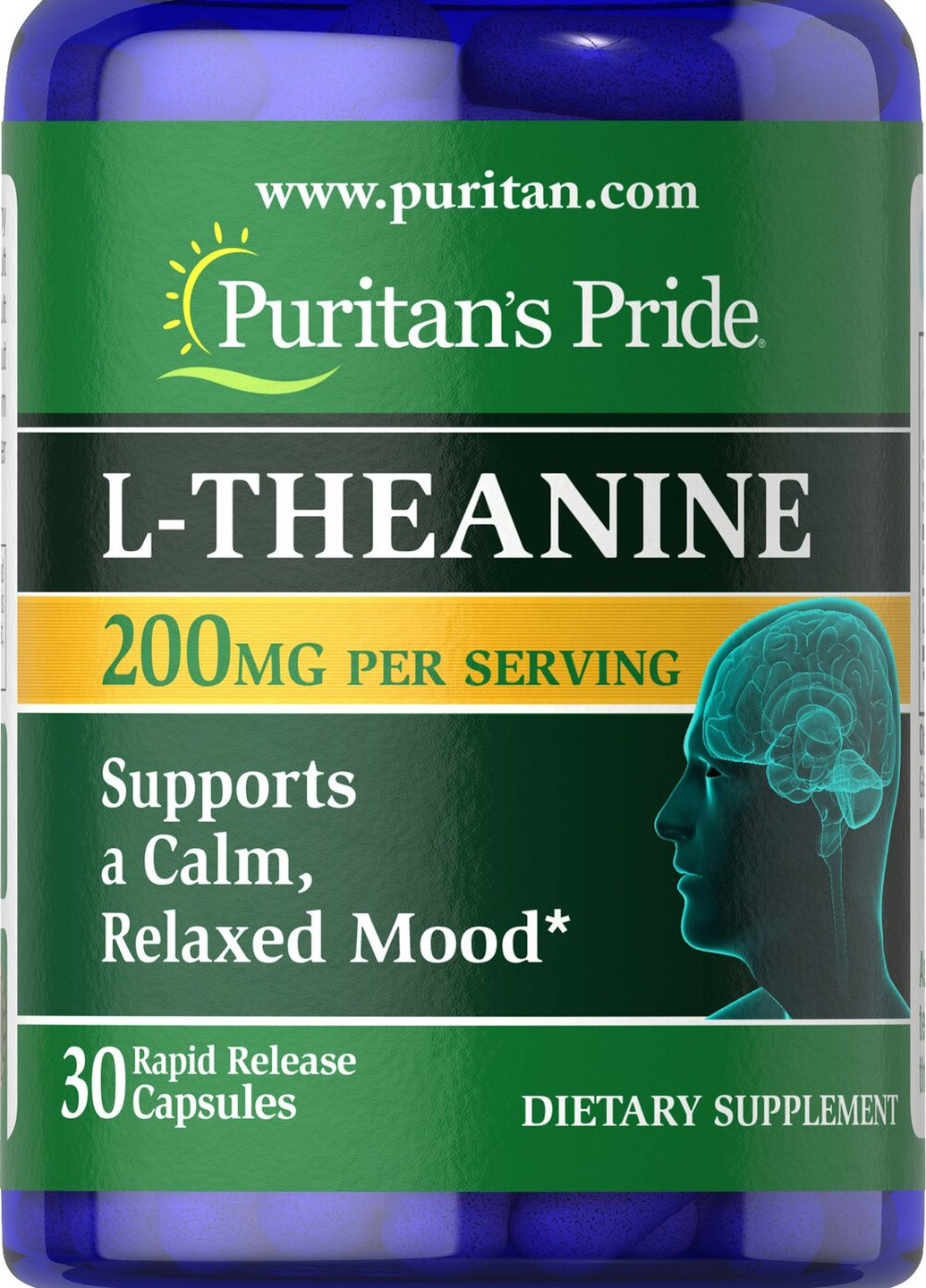 Puritan's Pride L-Theanine 200 mg 30 Caps Puritans Pride (256721106)