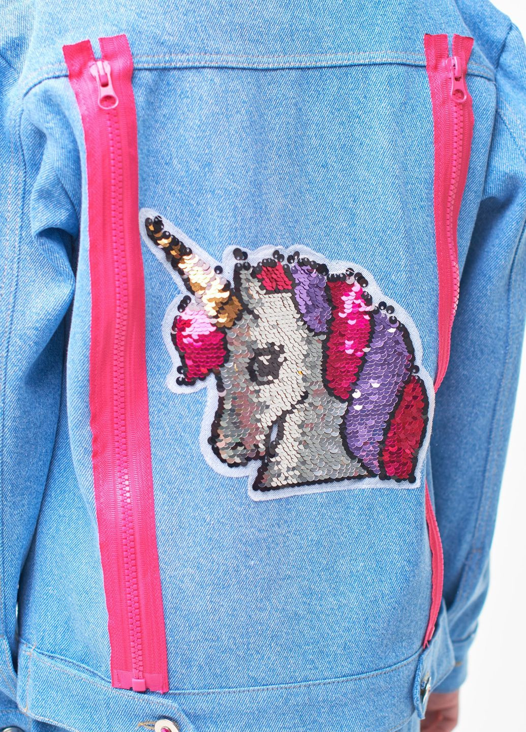 Блакитна демісезонна куртка джинсова Yumster Unicorn