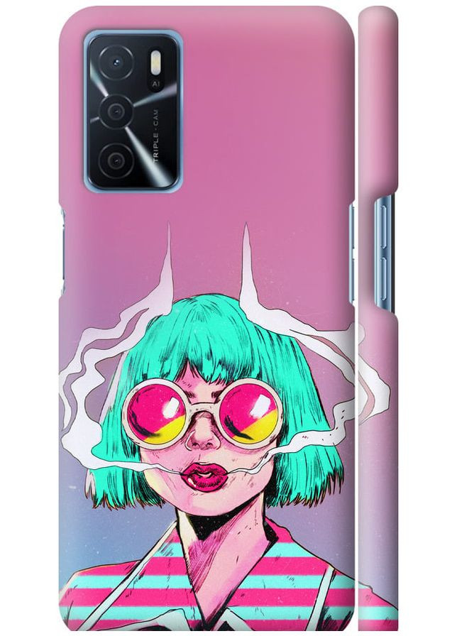 3D пластиковый матовый чехол 'Поп арт девушка' для Endorphone Oppo A16 (276194882)