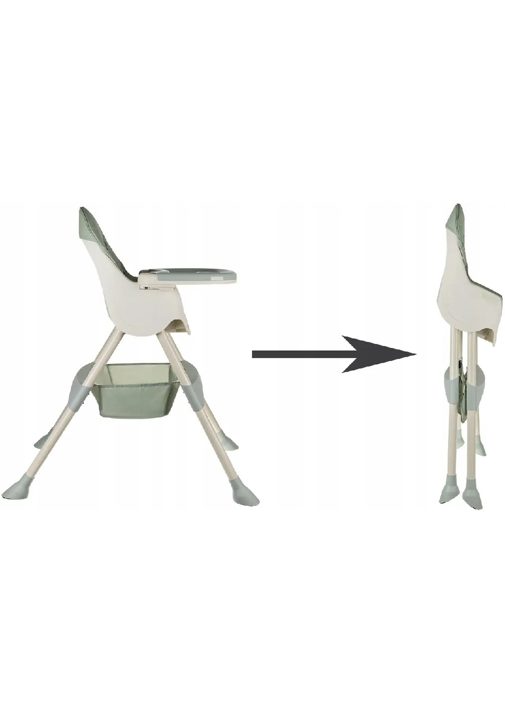 Дитяче крісло розбірне стільчик компактне для годування дітей малюків 3 в 1 з підносом (475150-Prob) Світло-зелене Unbranded (262371403)