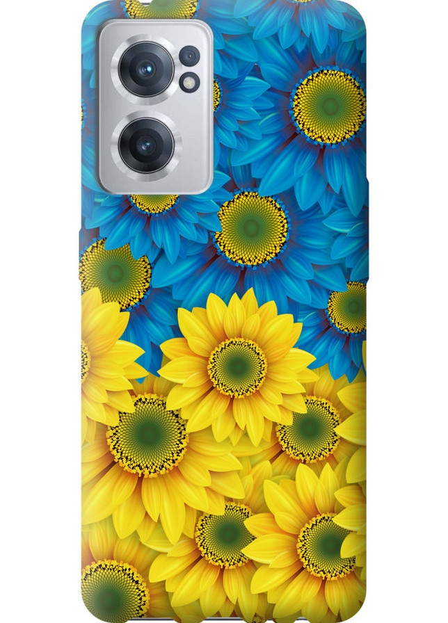 Силиконовый чехол 'Жёлто-голубые цветы' для Endorphone OnePlus Nord CE 2 (257836580)